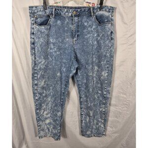 Project Blue Women's Blue Acid Wash Straight Leg Classic Jeans Plus Size 22W